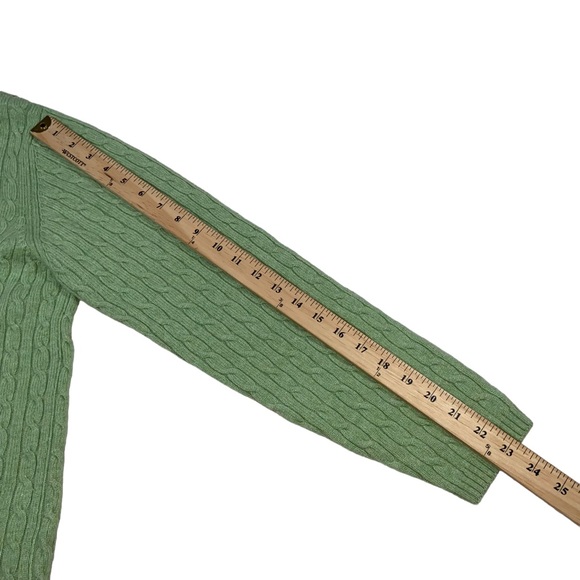 L.L. Bean Lambswool Blend Cable Knit Green Sweater - Women’s XL - Picture 6 of 11